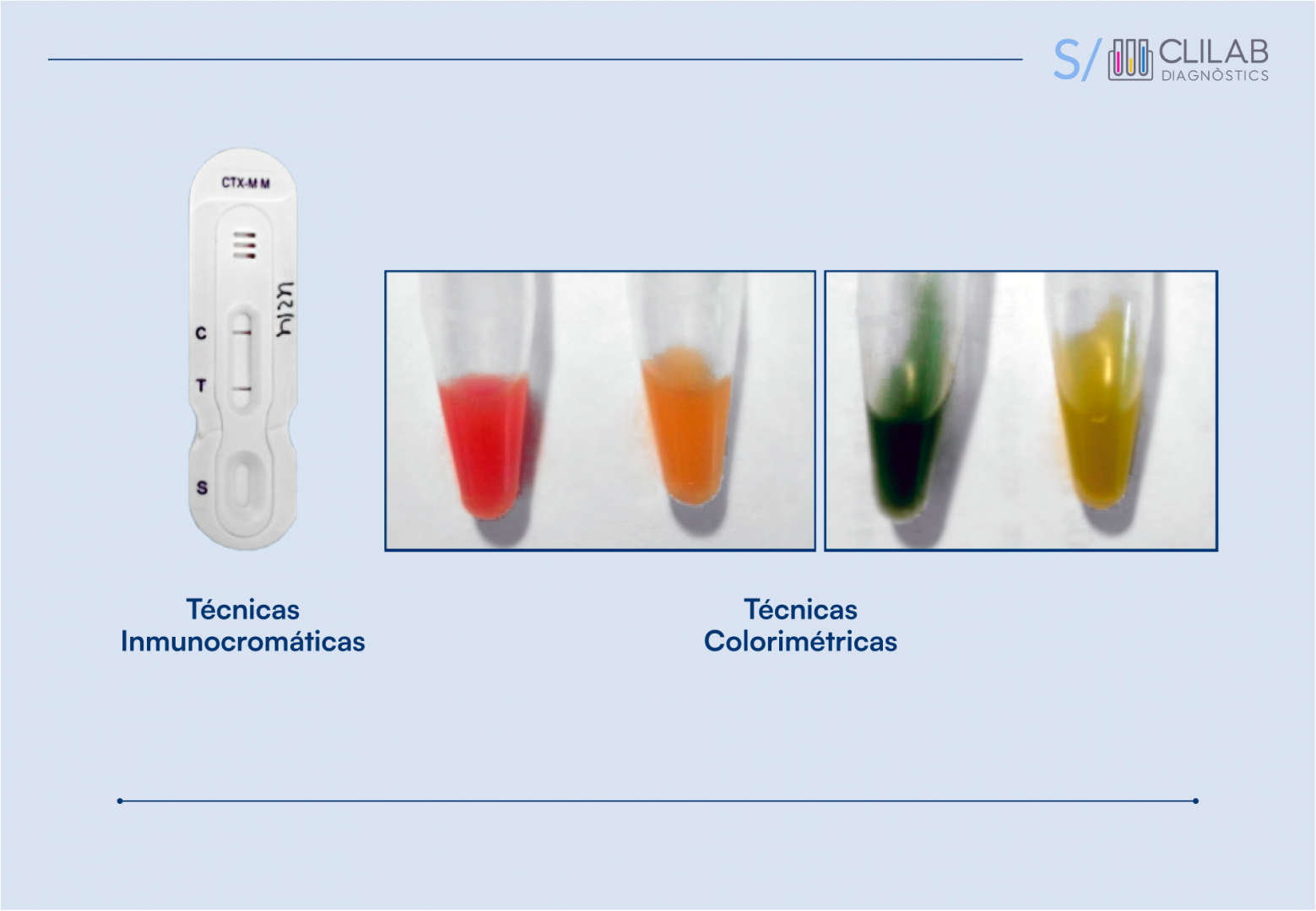 Comparación de técnicas inmunocromáticas y colorimétricas.