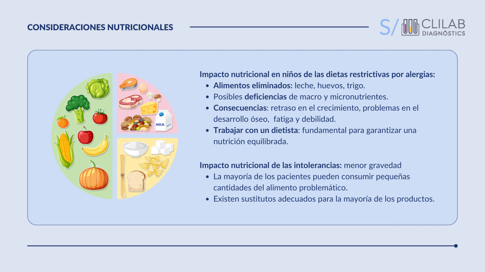 Consideraciones nutricionales